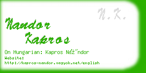 nandor kapros business card